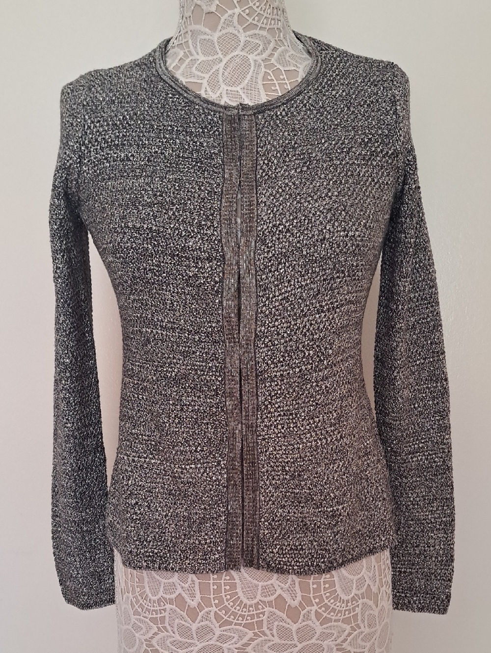 Charter Club Gray Marled Knit Cardigan